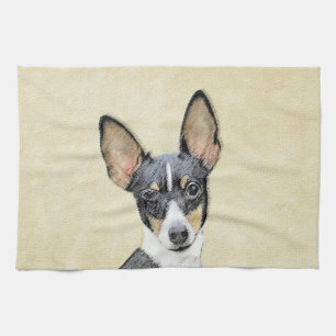 Toy Fox Terrier Painting - Niedliche Original Dog  Küchentuch