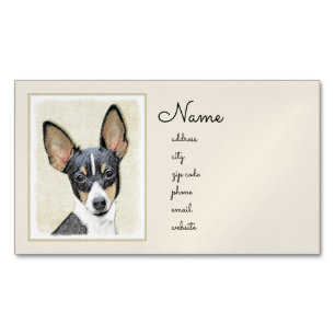 Toy Fox Terrier Painting - Niedliche Original Dog  Magnetische Visitenkarte