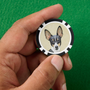 Toy Fox Terrier Painting - Niedliche Original Dog  Pokerchips