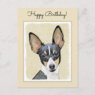 Toy Fox Terrier Painting - Niedliche Original Dog  Postkarte