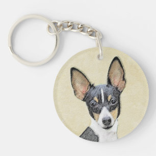 Toy Fox Terrier Painting - Niedliche Original Dog  Schlüsselanhänger