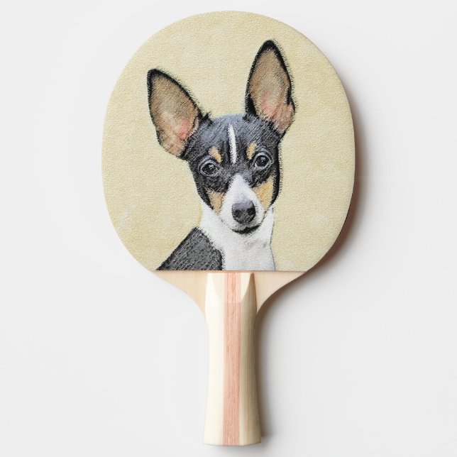 Toy Fox Terrier Painting - Niedliche Original Dog  Tischtennis Schläger (Vorderseite)