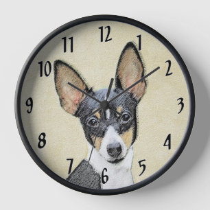 Toy Fox Terrier Painting - Niedliche Original Dog  Uhr