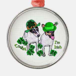 Toy Fox Terrier St Pattys Silbernes Ornament
