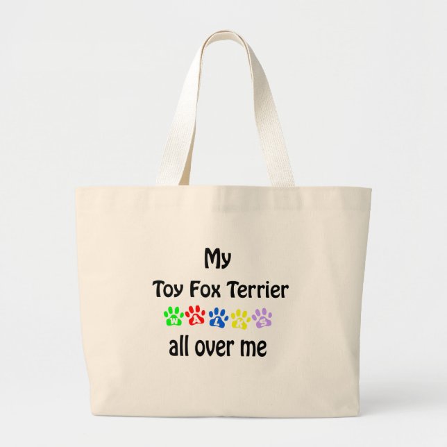 Toy Fox Terrier Walks Design Jumbo Stoffbeutel (Vorne)