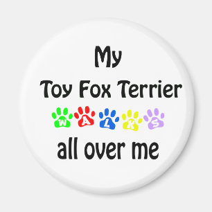 Toy Fox Terrier Walks Design Magnet