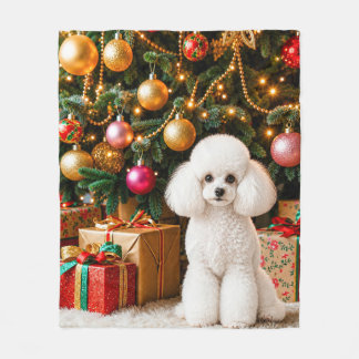 Toy Poodle Feiertag Fleecedecke