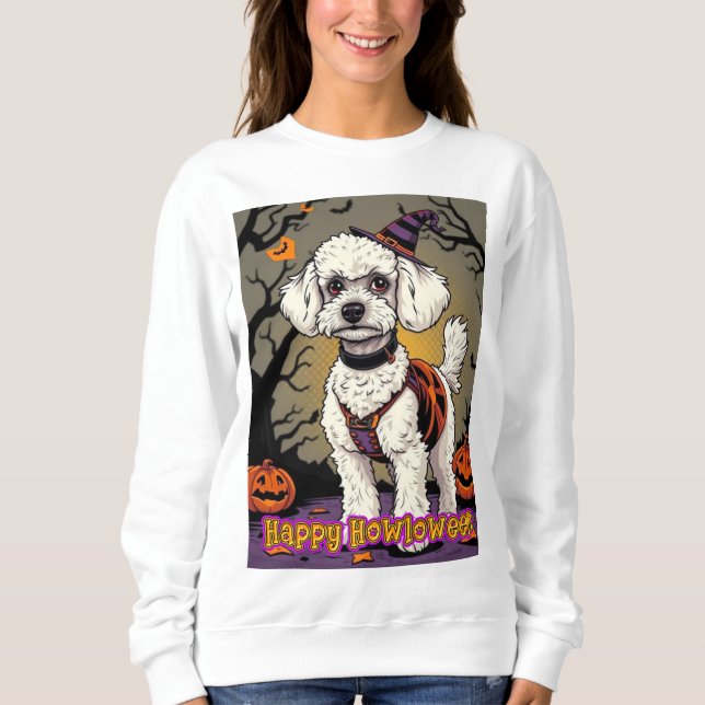 Toy Poodle Happy Howloween Sweatshirt (Vorderseite)