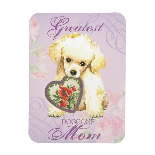 Toy Poodle Heart Mama Magnet (Vertikal)