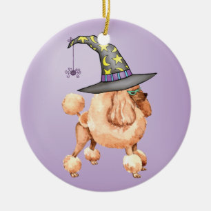 Toy Poodle Hexe Keramikornament