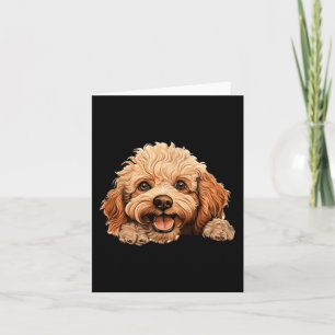 Toy Poodle Hund Mama Papa spähender Welpe Karte