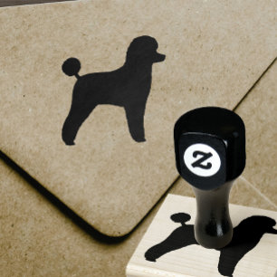 Toy Poodle Hund Rasse Silhouette Gummistempel