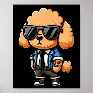 Toy Poodle I Liebe Vater Funny Dog Tattoo Poster