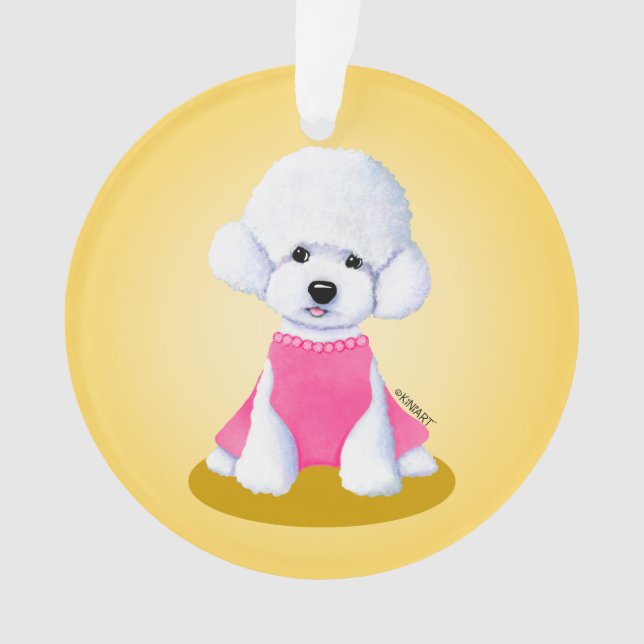 Toy Poodle KiniArt Ornament (Vorderseite)