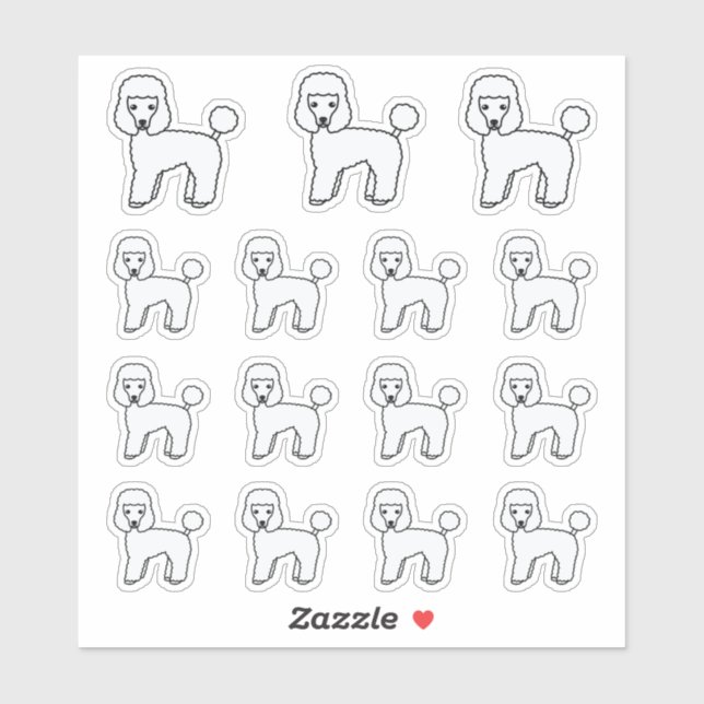 Toy Poodle Niedlich Cartoon Hunde Aufkleber (Blatt)