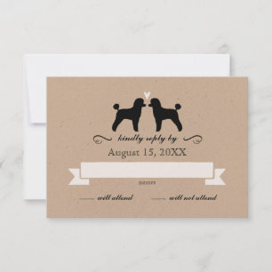 Toy Poodle Silhouetten Hochzeit RSVP Antwort