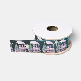 Toy Purple Christmas Locomotive Winter Scene Ripsband