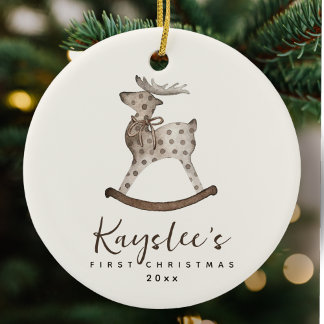 Toy Rentier Baby First Christmas Keramik Ornament
