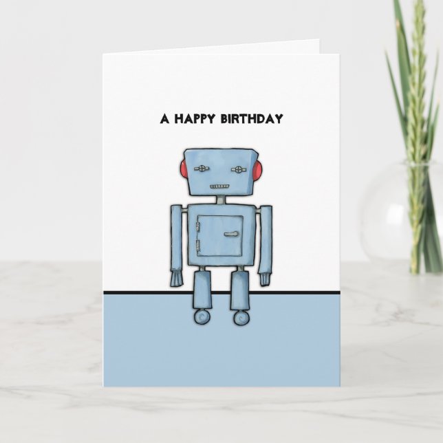 Toy Robot Birthday Card Karte (Vorderseite)