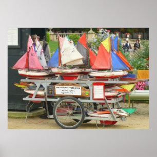 Toy Sailboats, Luxembourg Gardens, Paris Poster