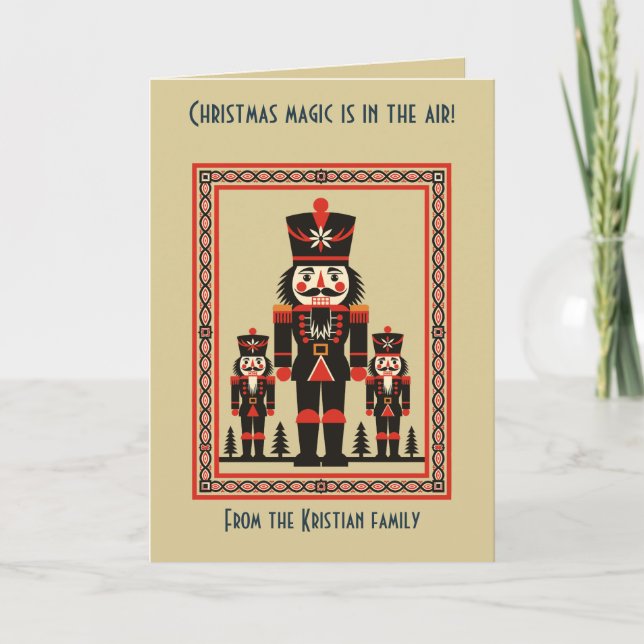 Toy Soldiers Nutcracker Nordic Christmas Minimal  Karte (Vorderseite)