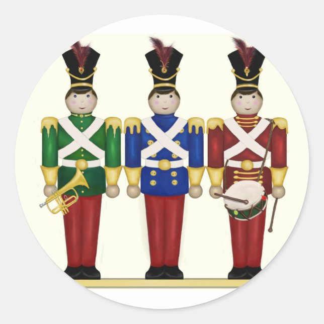 Toy Soldiers Weihnachtskleber Runder Aufkleber (Vorderseite)