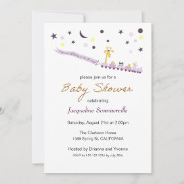 Toy Train Animal Passengers Baby Shower Einladung