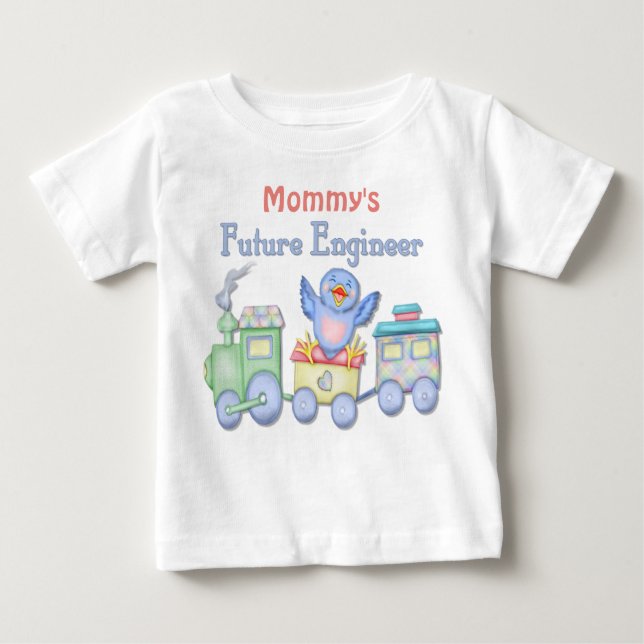 Toy Train Bluebird Future Engineer Baby - Mommy's T-shirt (Vorderseite)