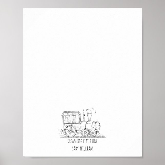 Toy Train Journey Sketch Guest Book Poster (Vorne)