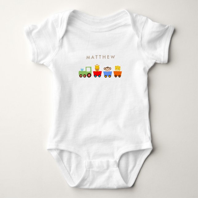 Toy Train Personalisiert Baby Onsie Baby Strampler (Vorderseite)