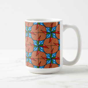 "Toy Windmill Tiled" Abstract Design Tasse