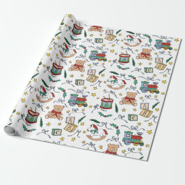 Toyland Classic Christmas Nostalgic Toys Geschenkpapier
