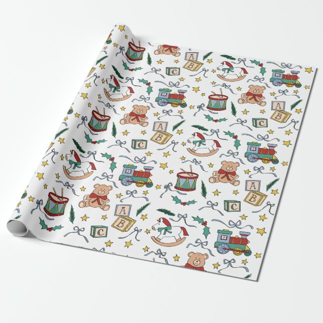 Toyland Classic Christmas Nostalgic Toys Geschenkpapier (Ungerollt)
