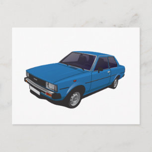 Toyota Corolla DX KE70 2-türig blau Postkarte