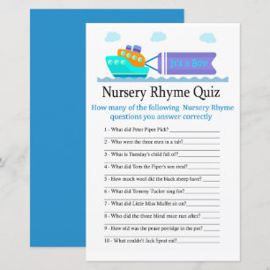 Toyota Ship Kinderzimmer Rhyme Quiz Babydusche