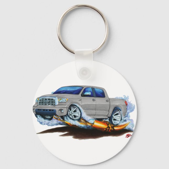 Toyota Tundra Crewmax Silver Truck Schlüsselanhänger (Vorderseite)