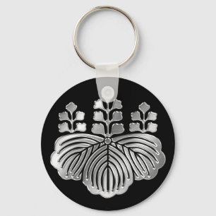 Toyotomi Clan Kamon Silver Chrome Schlüsselanhänger