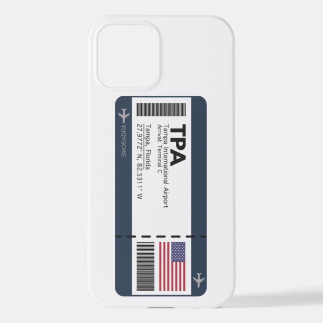 TPA Tampa Boarding Pass - Florida iPhone 12 Hülle (Rückseite)