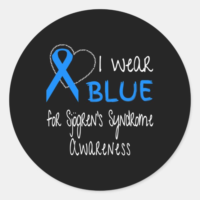 Traar Blue for Sjogren's Syndrome Awareness Ribbon Runder Aufkleber (Vorderseite)