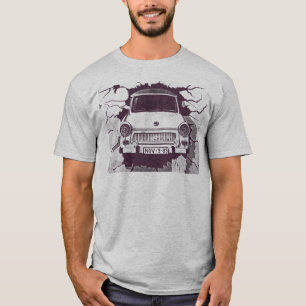 Trabant-Auto, schwarz u. weiß, Berliner Mauer (1) T-Shirt