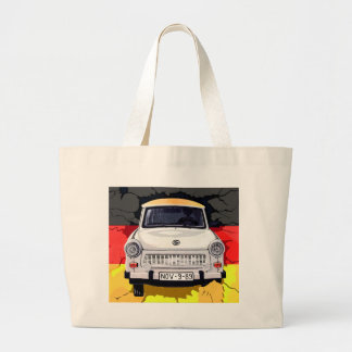 Trabant-Auto und deutsche Flagge, Berliner Mauer Jumbo Stoffbeutel