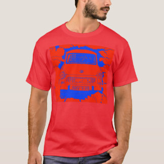 Trabant-Auto und rote/blaue Berliner Mauer T-Shirt