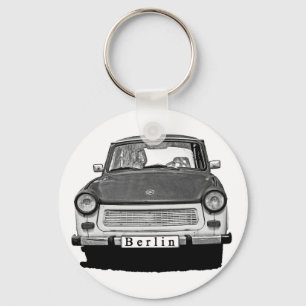 Trabant Car Front, Black and White, Berlin Schlüsselanhänger
