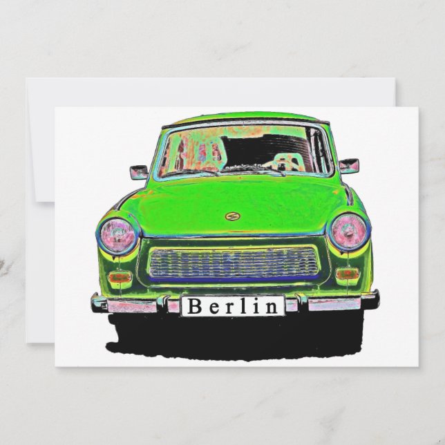 Trabant Car in Green, Berlin (Vorderseite)