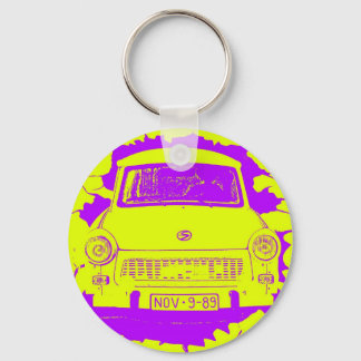Trabant Car und Gelb/Lila Berliner Mauer Schlüsselanhänger