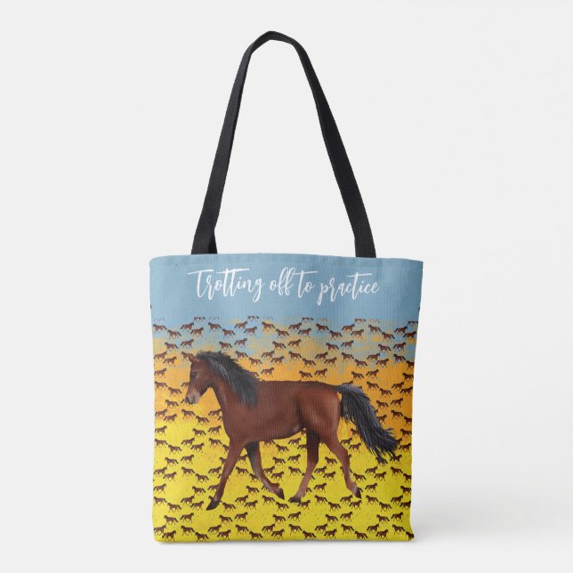 Trabant zum Üben Pferd Tote Tasche (Rückseite)
