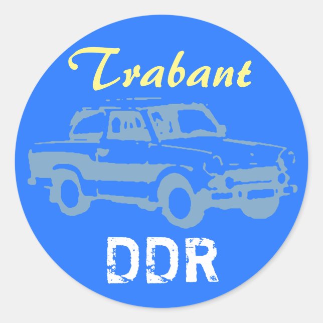 Trabantdesign DDR Runder Aufkleber (Vorderseite)