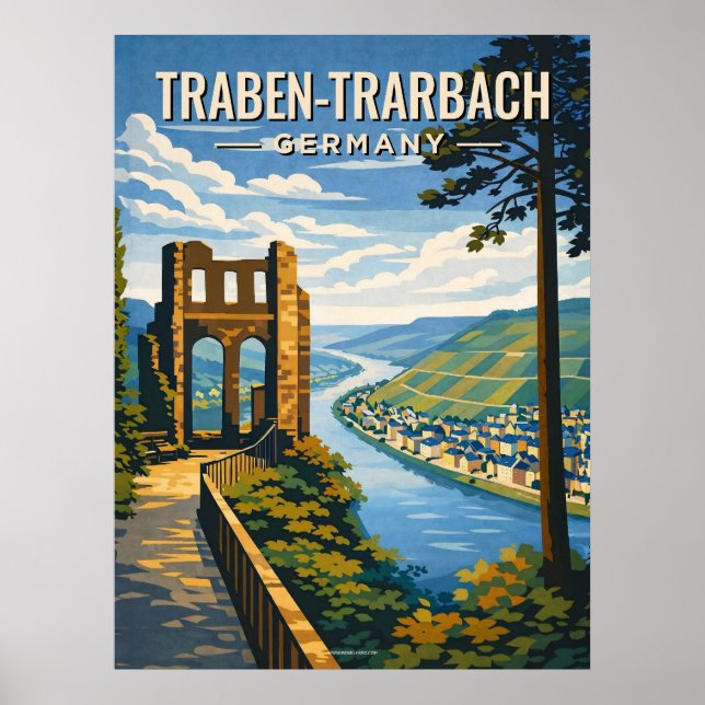 Traben-Trarbach Vintage Reise Poster (Vorne)