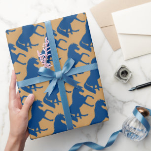 Trabendes Pferdesilhouette Geschenkpapier