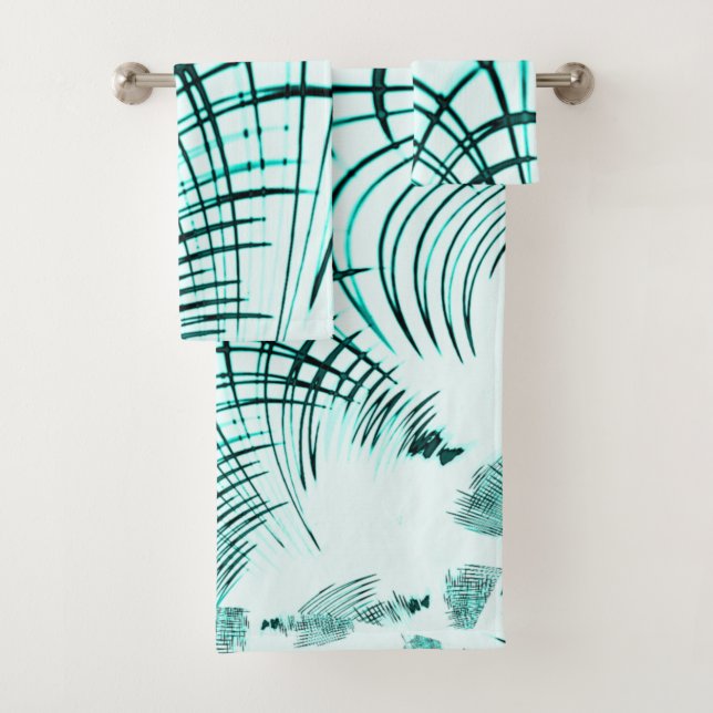 Trace courbée cyan aqua croisée sur arrière - plan (En situation)